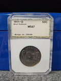 1991-D 50C MOUNT RUSHMORE MS67