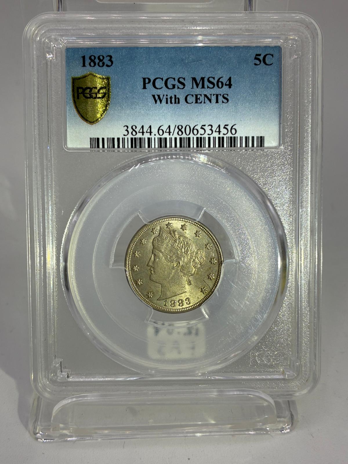 1883 5C PCGS MS64 With CENTS