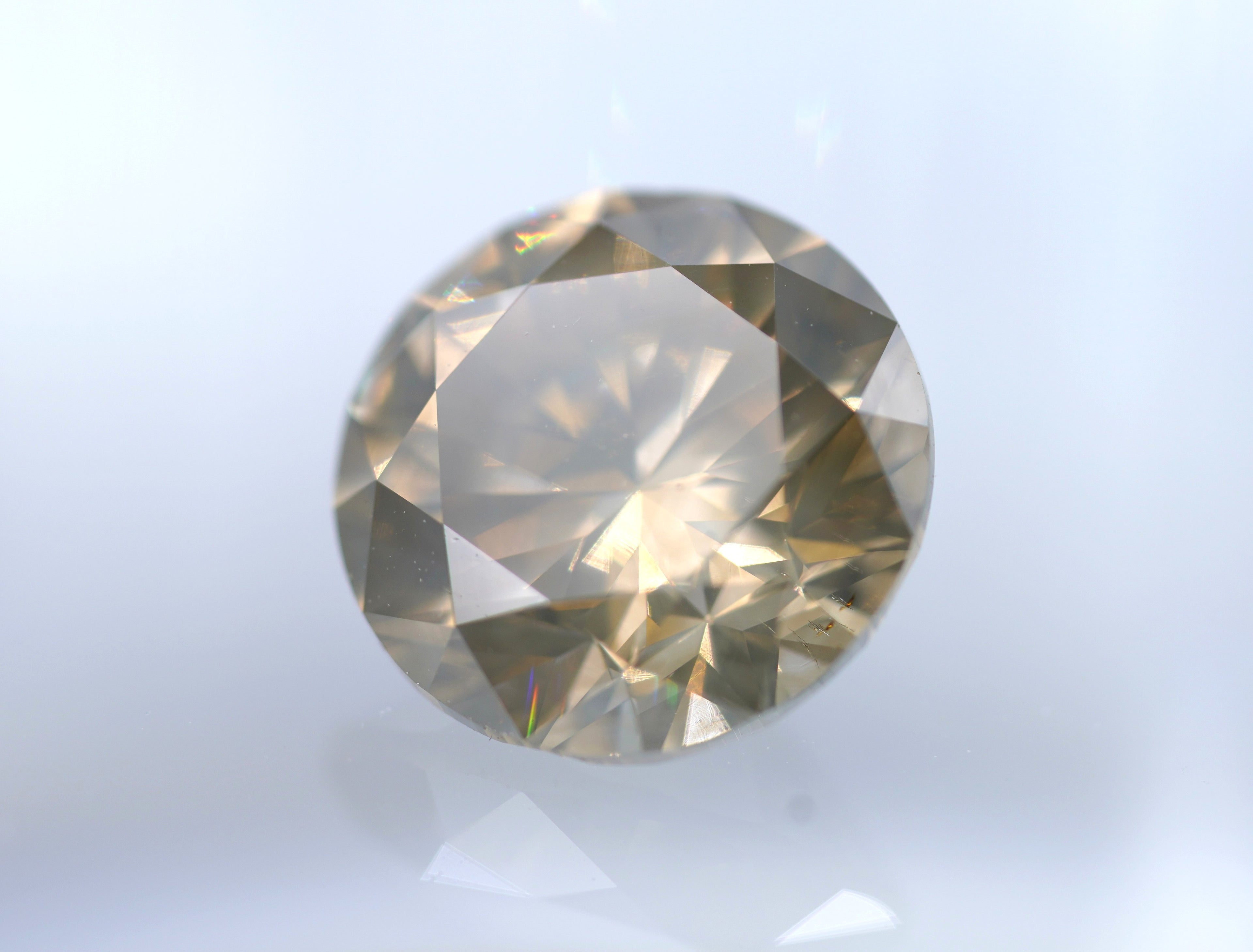 GIA 2.52 ct I2/Fancy Yellow-Brown Round Brilliant Natural Diamond
