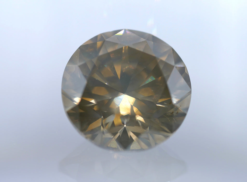GIA 2.52 ct I2/Fancy Yellow-Brown Round Brilliant Natural Diamond