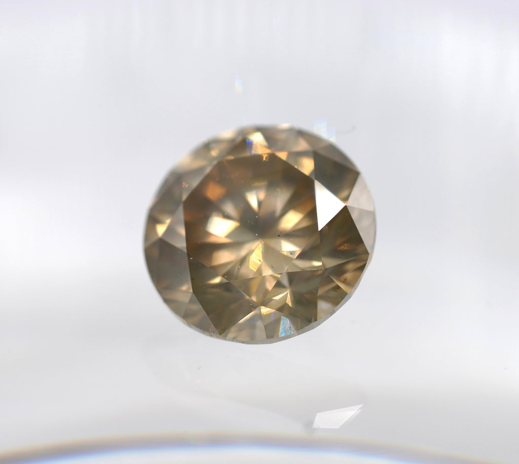 GIA 2.52 ct I2/Fancy Yellow-Brown Round Brilliant Natural Diamond