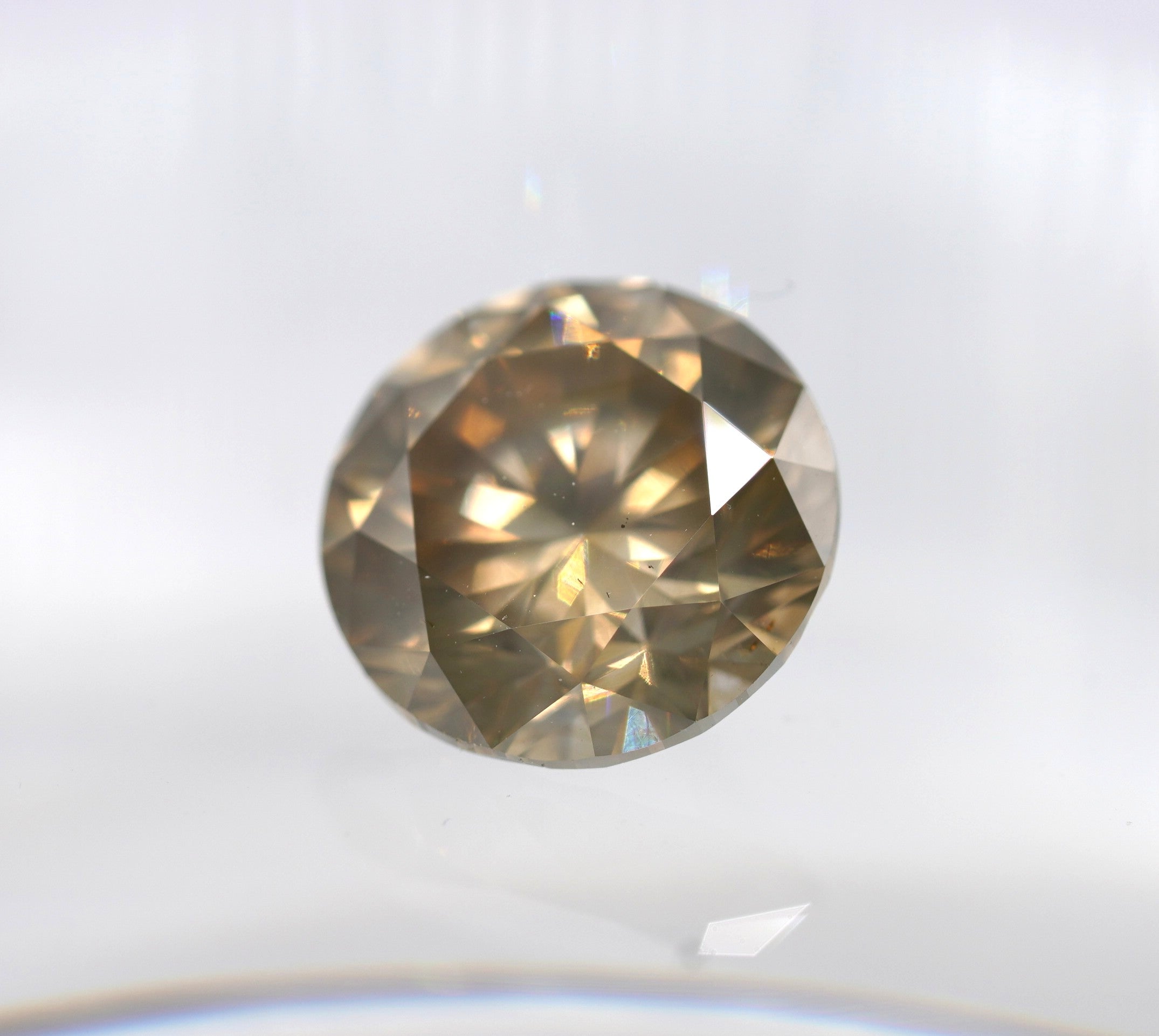 GIA 2.52 ct I2/Fancy Yellow-Brown Round Brilliant Natural Diamond