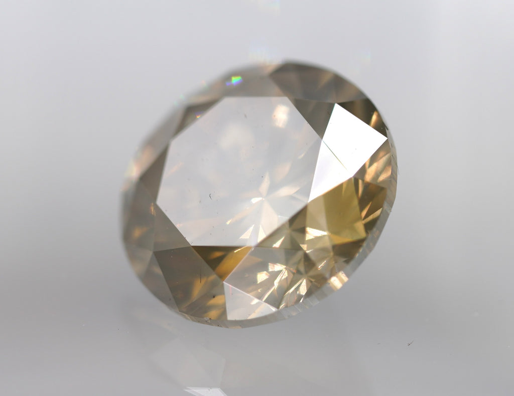 GIA 2.52 ct I2/Fancy Yellow-Brown Round Brilliant Natural Diamond