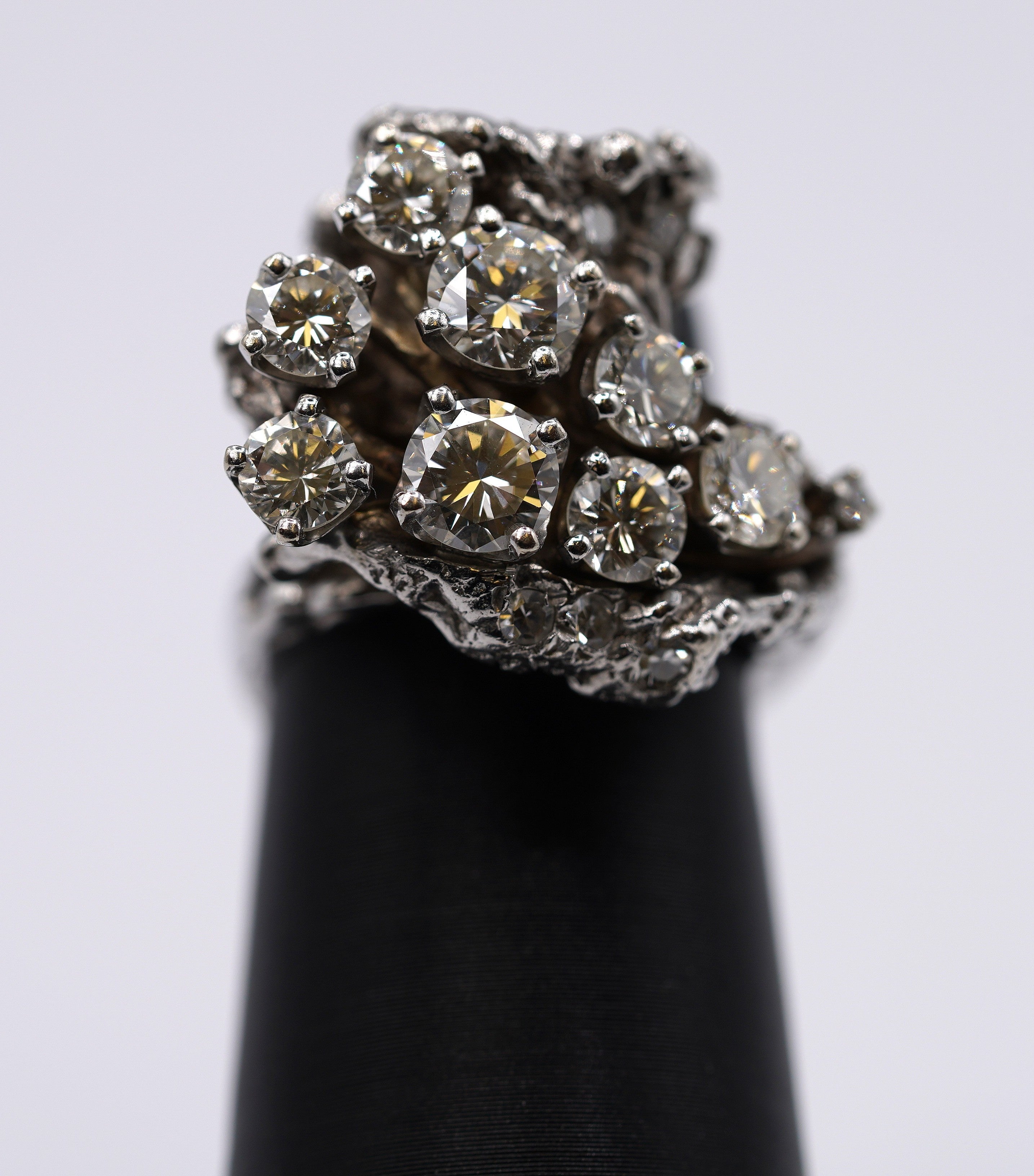 14K White Gold Cluster Ring