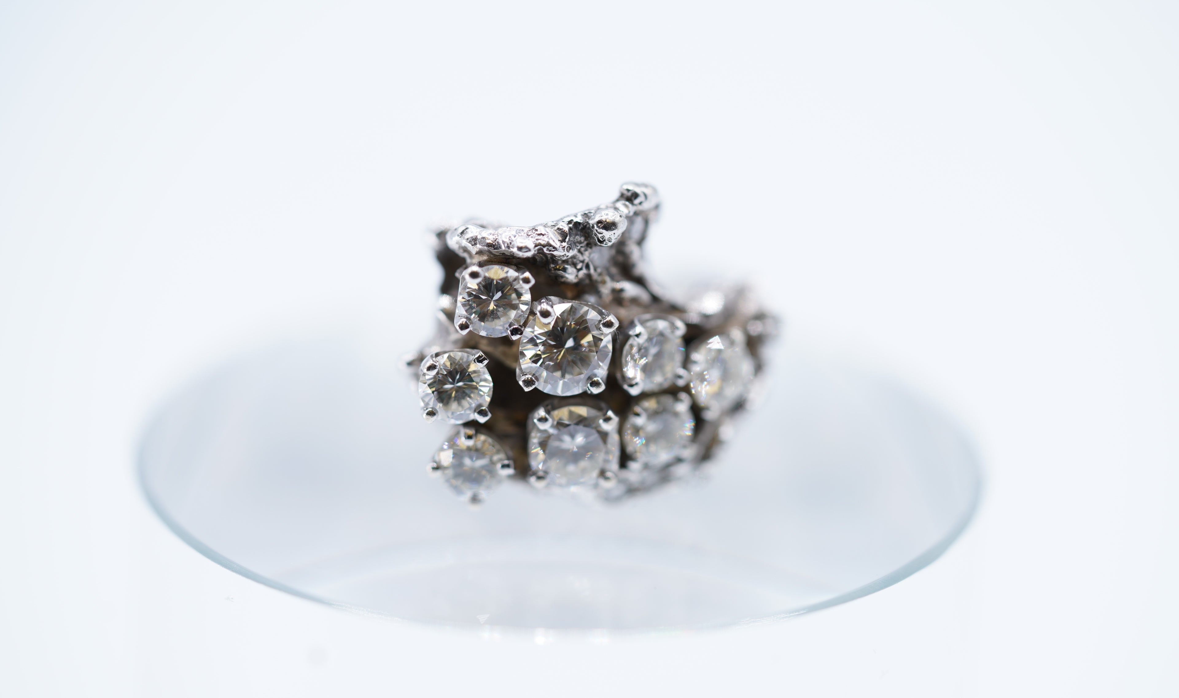 14K White Gold Cluster Ring