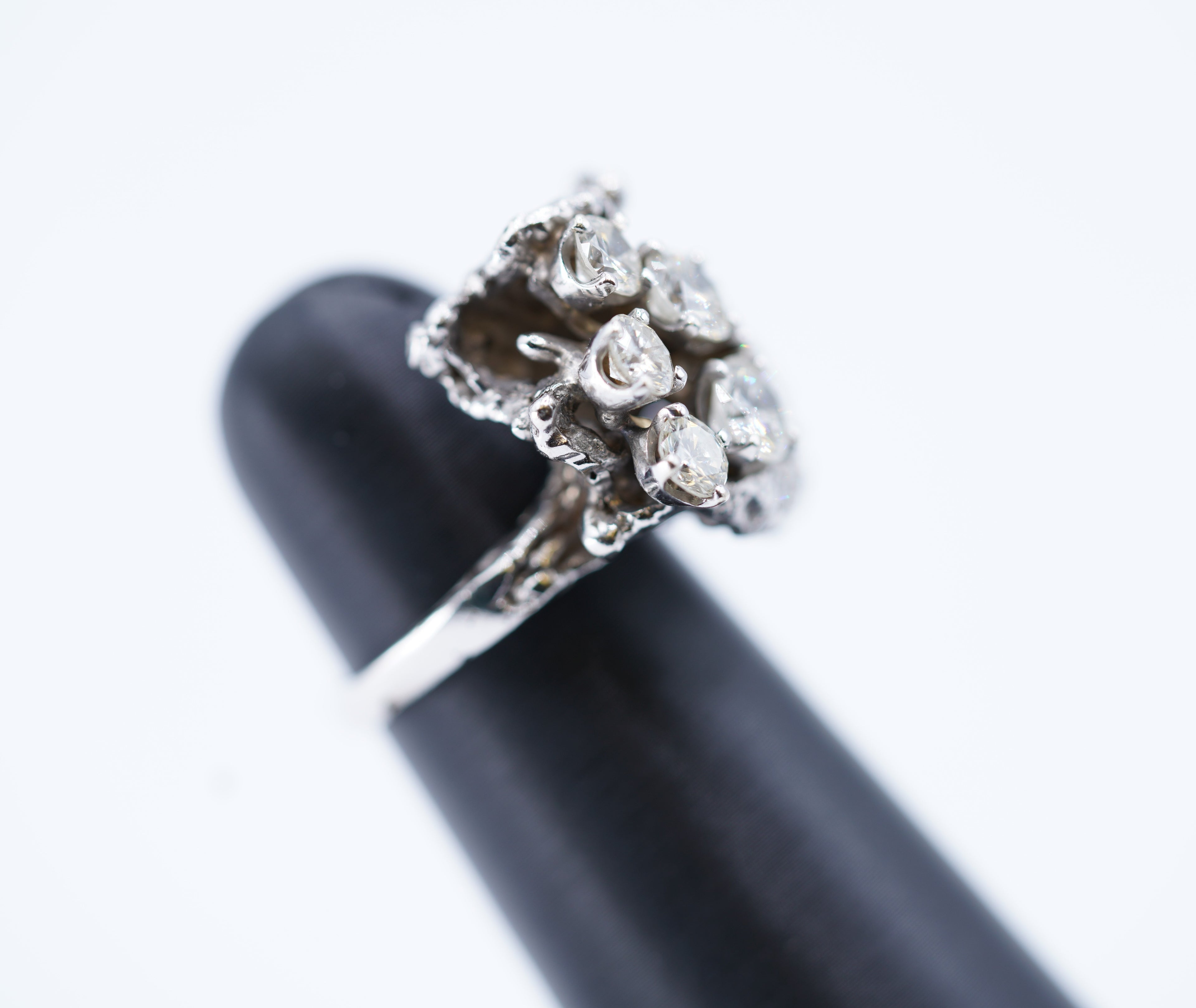 14K White Gold Cluster Ring