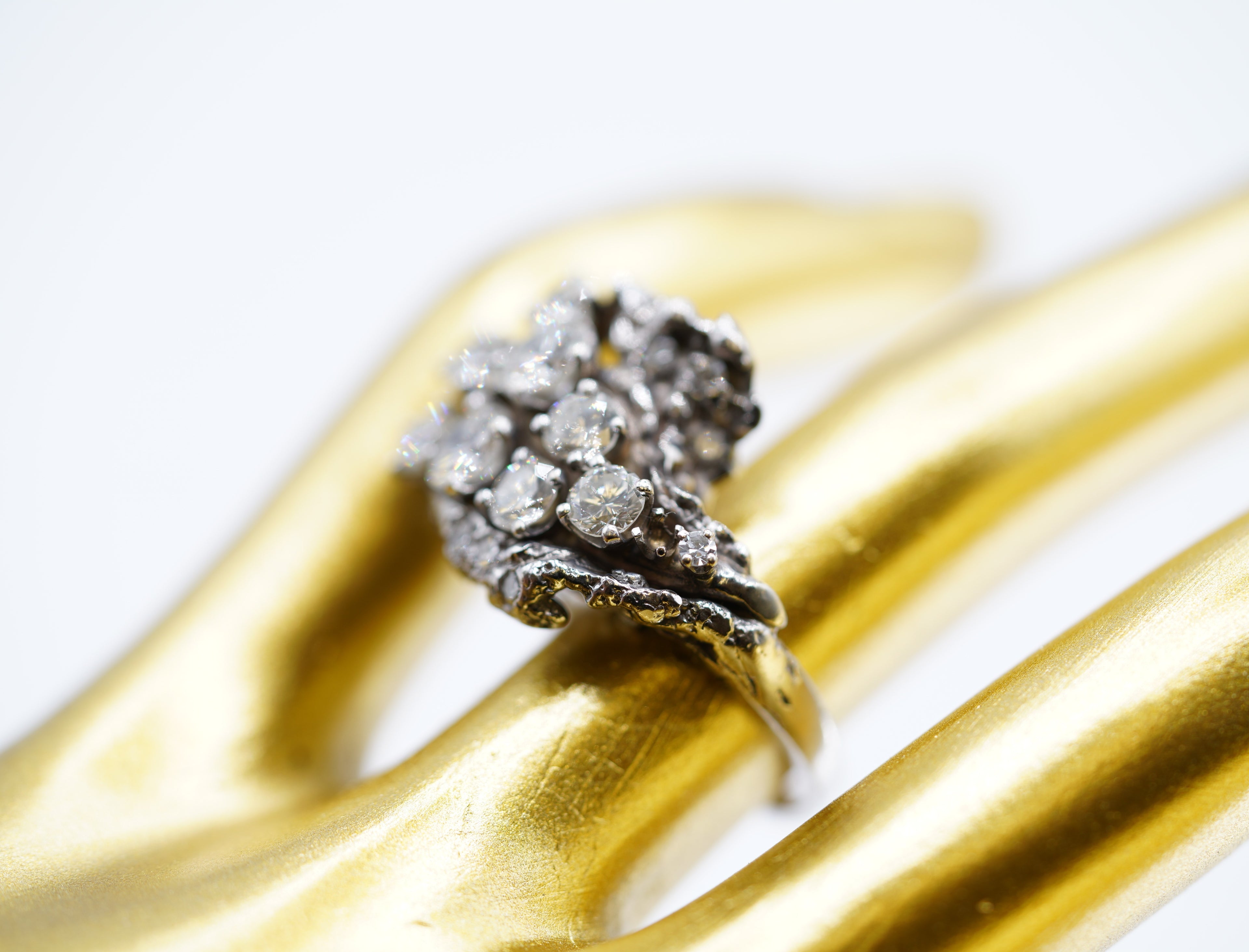 14K White Gold Cluster Ring